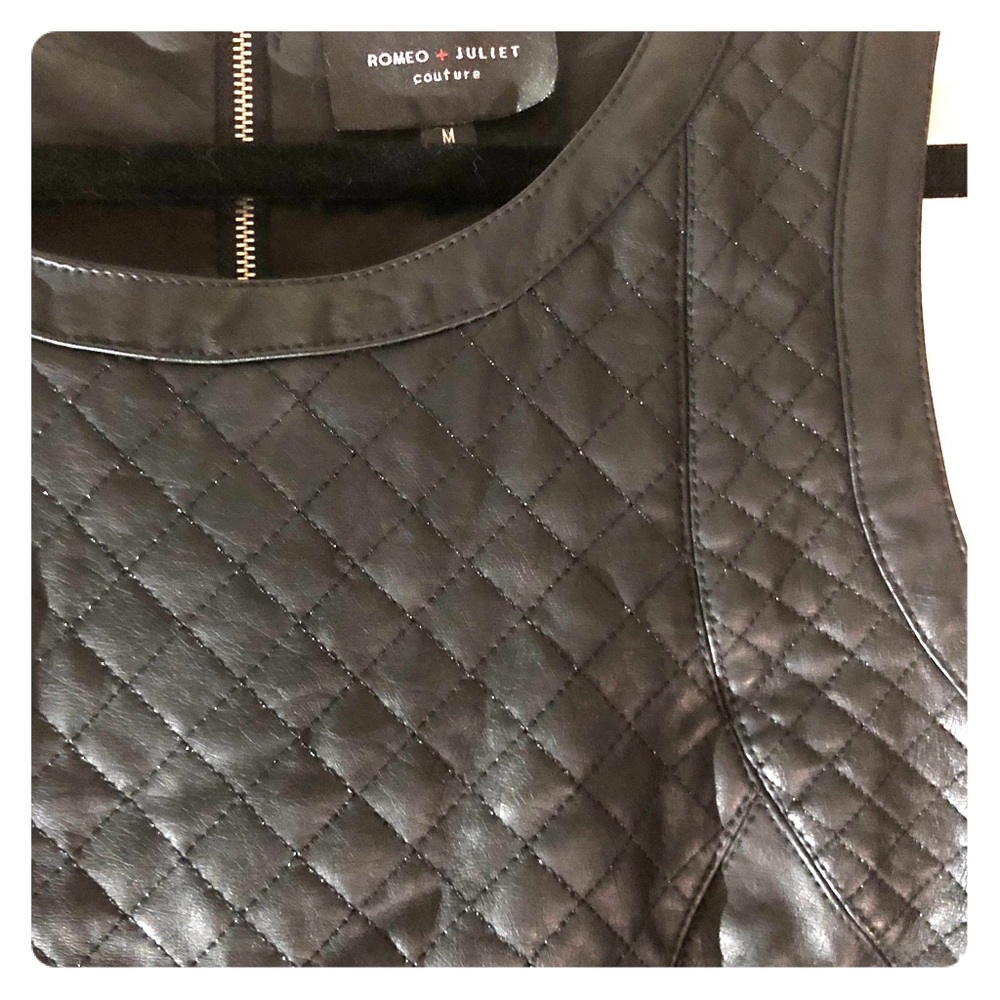 Romeo + Juliet (Size M) Quilted Leather Dress